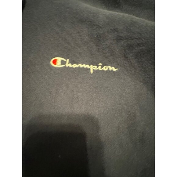 90s Champion reverse weave hoodie Men XL Navy Blue Spell Out Embroidered - Picture 9 of 9
